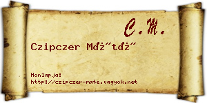 Czipczer Máté névjegykártya